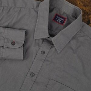UNTUCKit Long Sleeve Button Up Shirt Gray Solid Men's‎ Large Slim